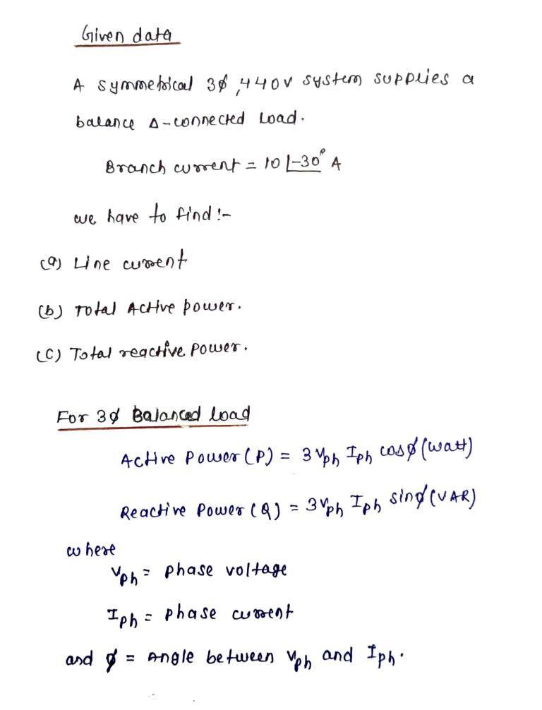 Solved A Three Phase V Hp Motor Operating At Full Off