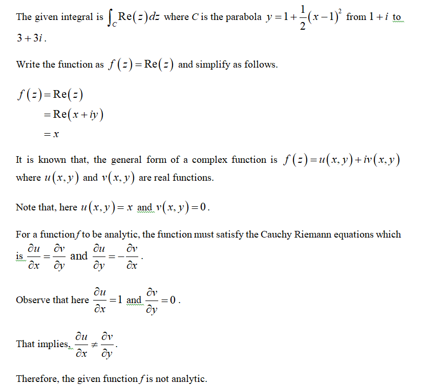 Answered Re Z Dz C The Parabola Y 1 3 X Bartleby