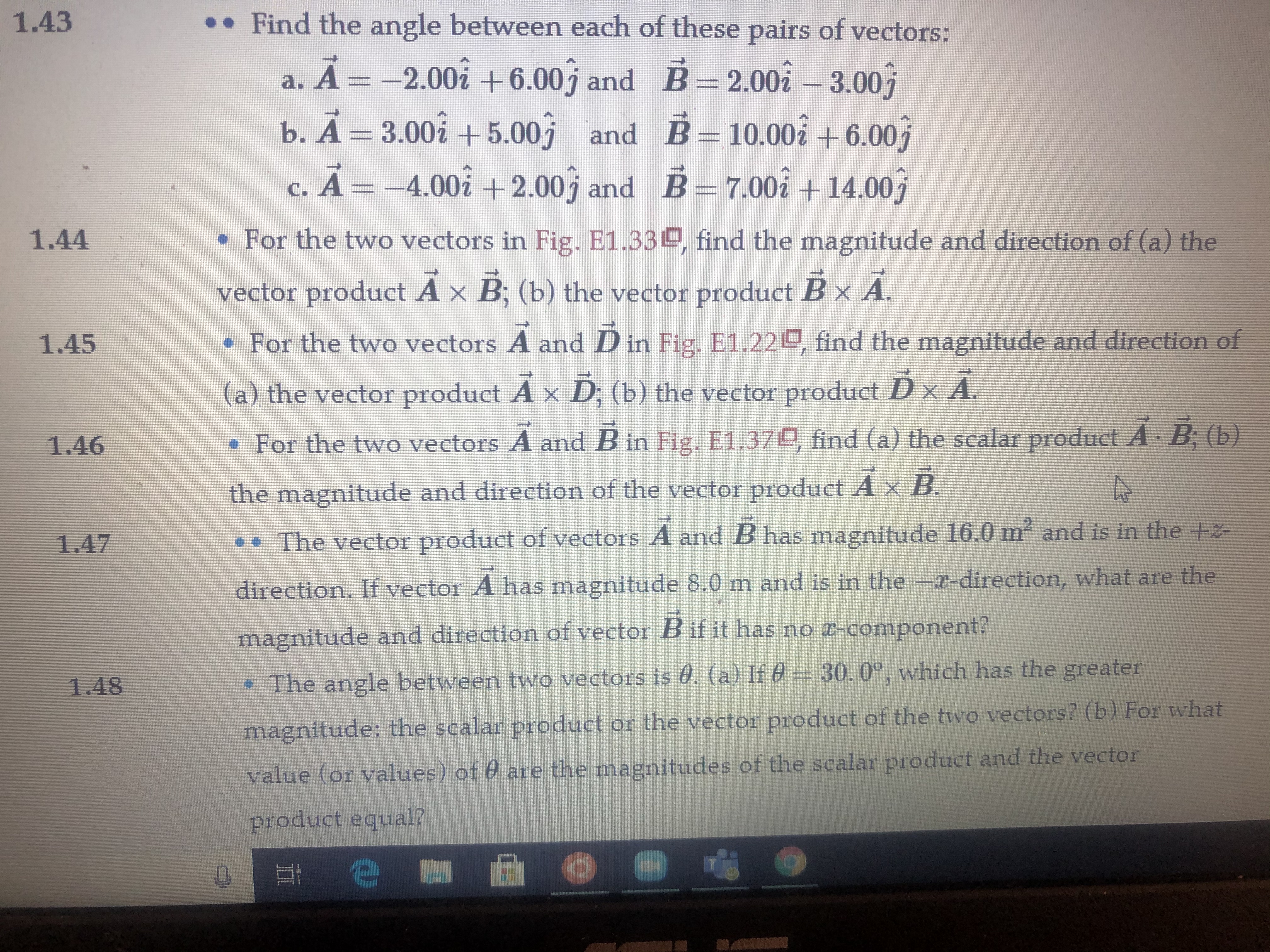 Answered For The Two Vectors A And B In Fig Bartleby