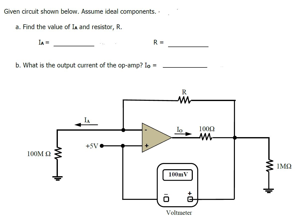 For The Given Circuit Diagram Calculate