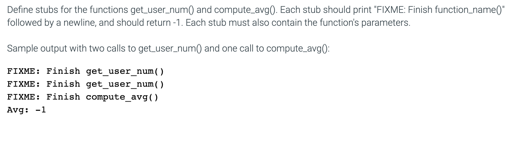 Answered Define Stubs For The Functions Bartleby