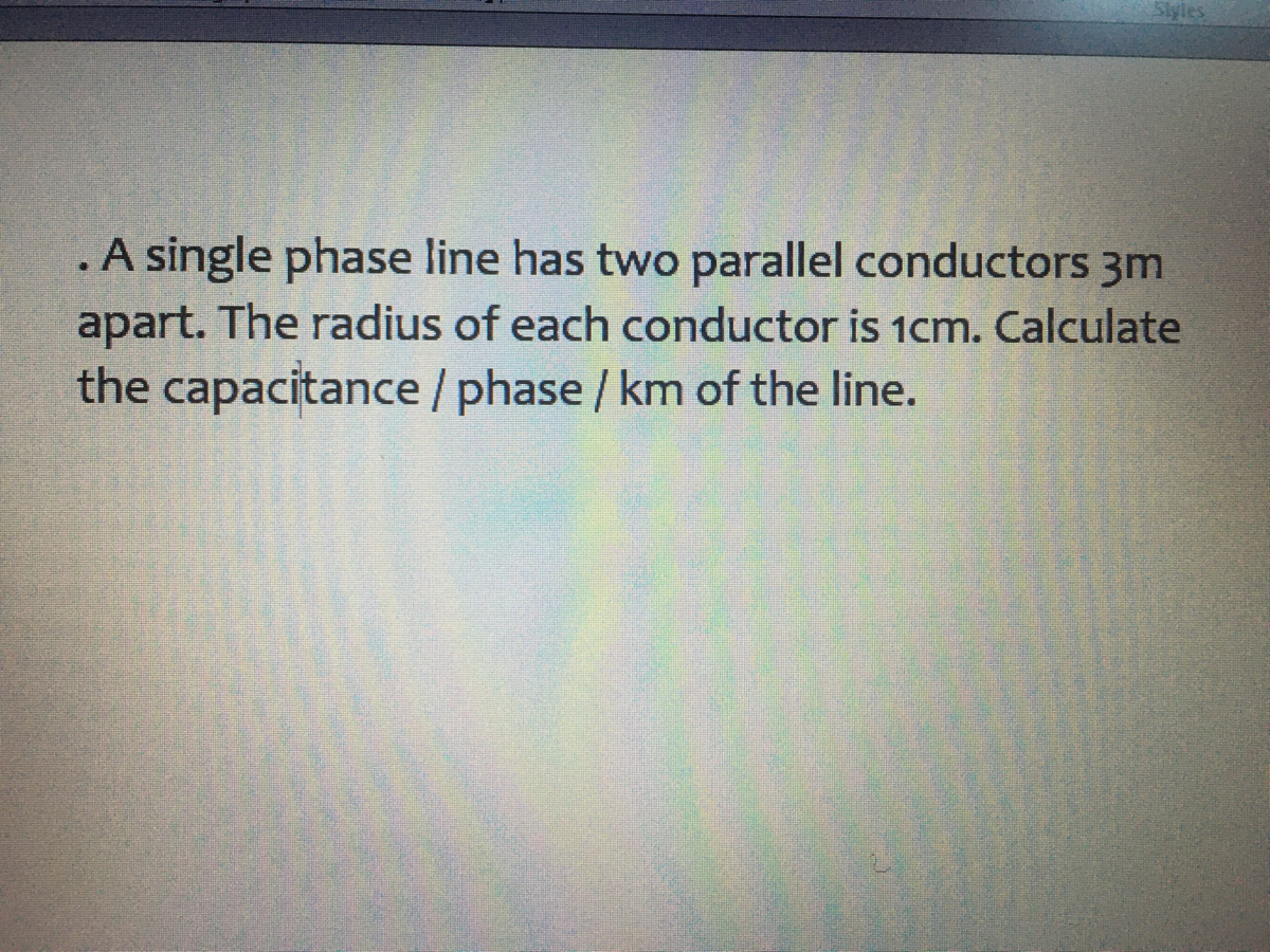 Answered A Single Phase Line Has Two Parallel Bartleby