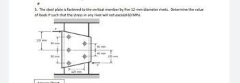 Answered P The Steel Plate Is Fastened To The Bartleby