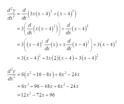 Answered: second derivative of y=x(x-4)3 | bartleby