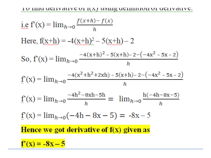 Answered Find The Derivative By Using The Bartleby