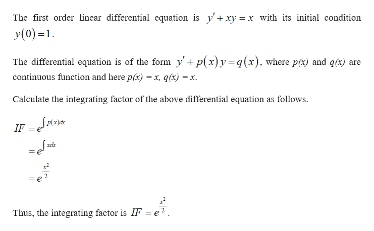 Answered Use The Method Of Integrating Factors Bartleby 4754