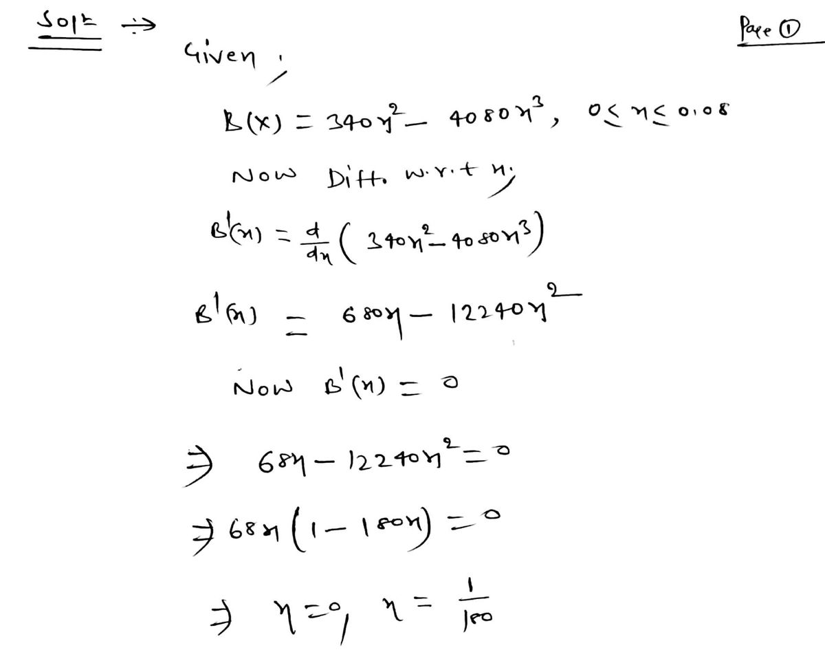 Calculus homework question answer, step 1, image 1