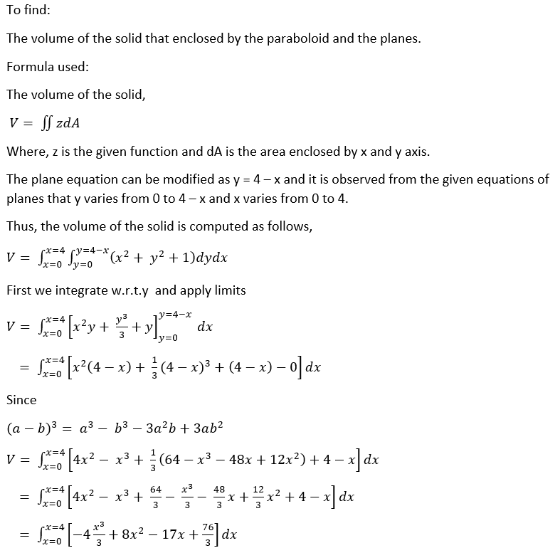 Answered Find The Volume Of The Given Solid Bartleby