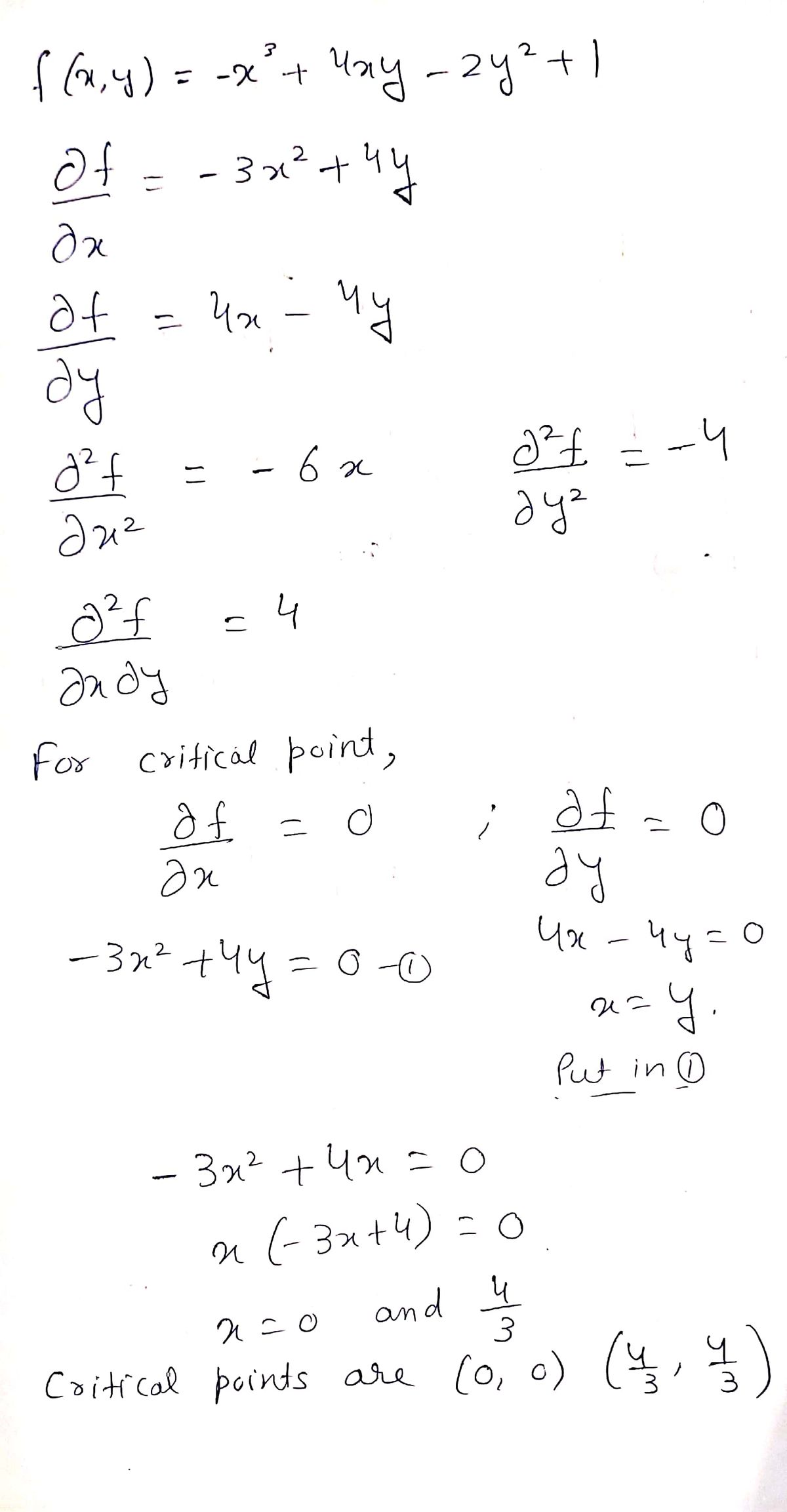 Answered: Find all relative extrema/saddle points… | bartleby