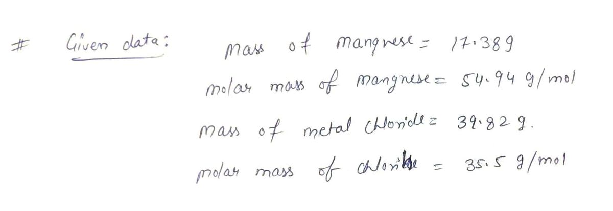 Chemistry homework question answer, step 1, image 1