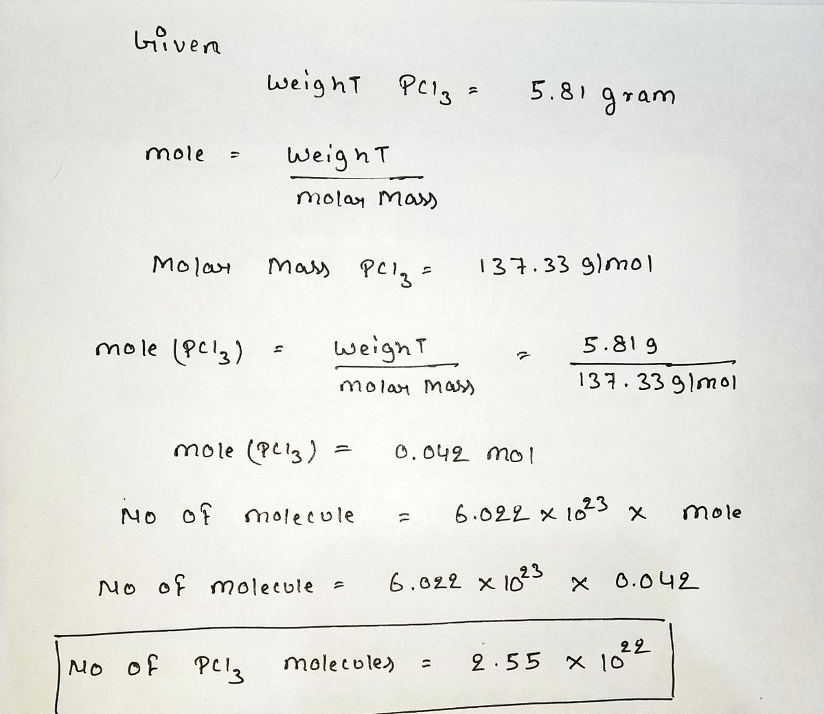 Chemistry homework question answer, step 1, image 1