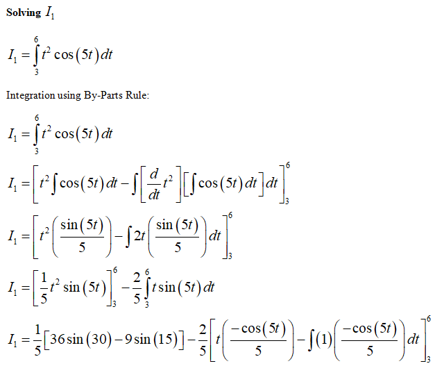 Answered: S°(t² + 3) cos(5t) dt 3 | bartleby