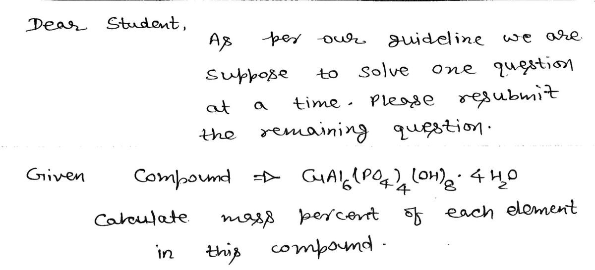 Chemistry homework question answer, step 1, image 1