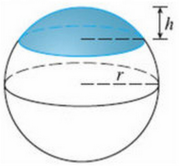 Answered: Find the volume of the spherical cap of… | bartleby