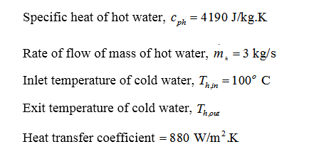 Answered: Cold Water (cp = 4180 J/kg·K) Leading… | Bartleby