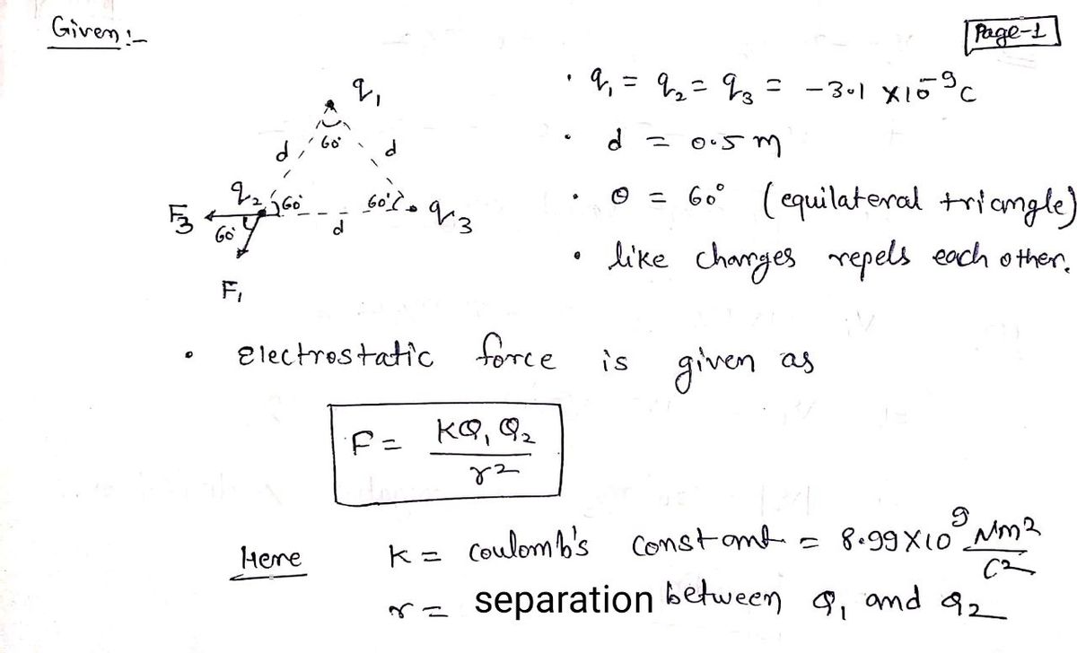 Physics homework question answer, step 1, image 1