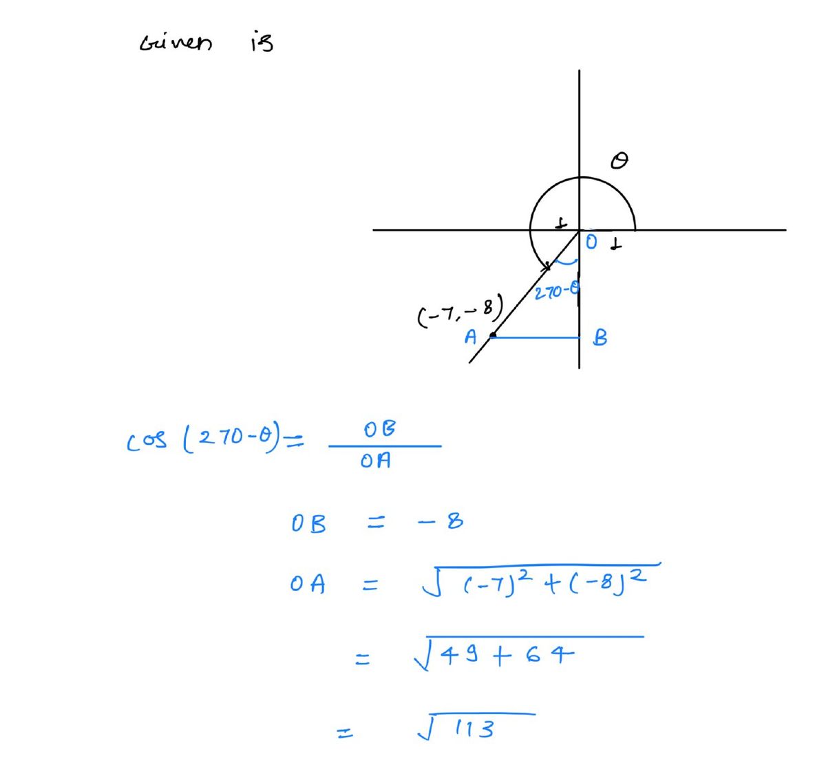 Trigonometry homework question answer, step 1, image 1