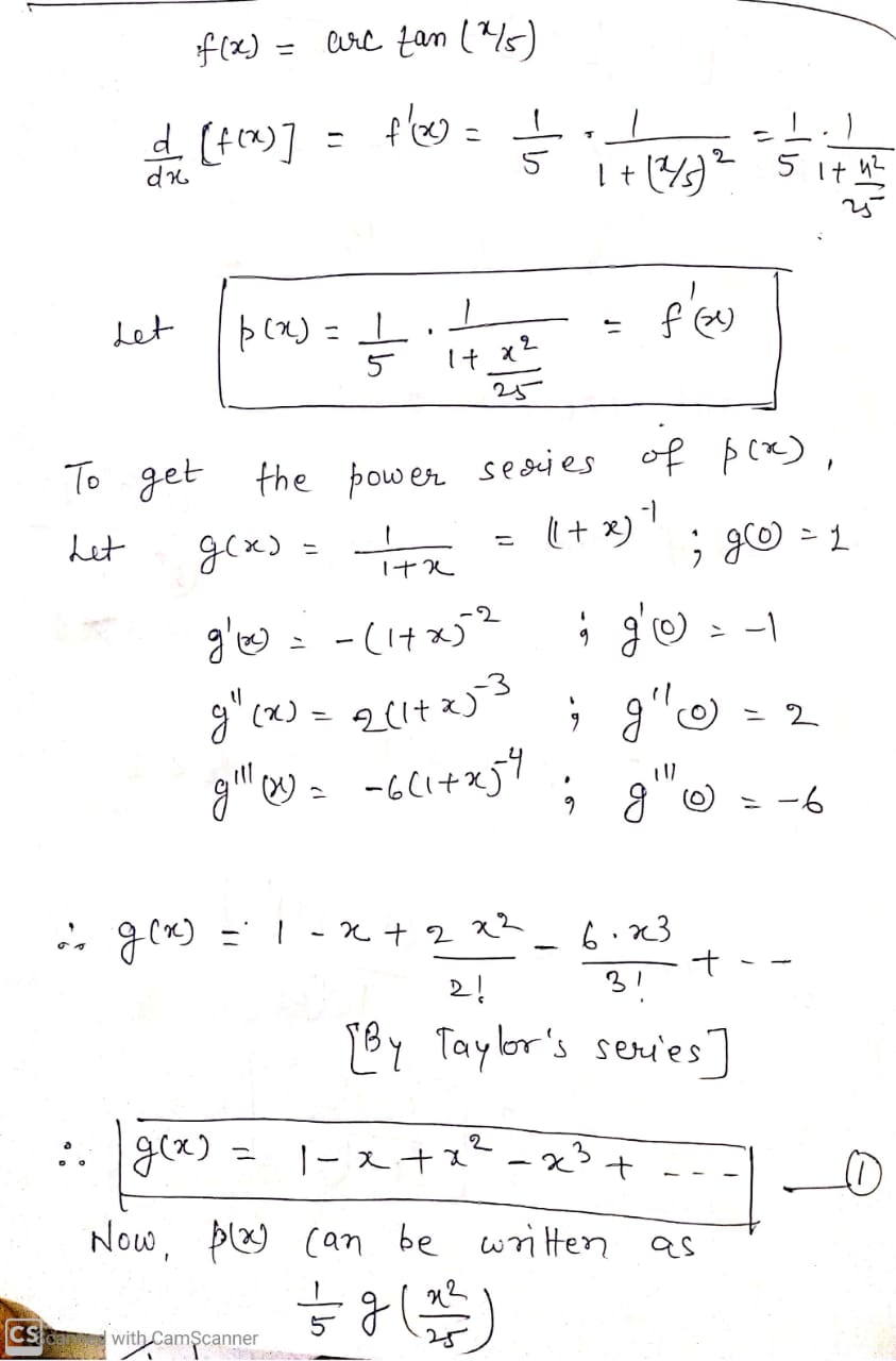 Answered: Find a power series representation for… | bartleby