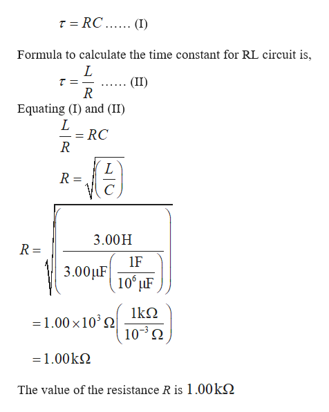 Answered: An RL Circuit With L = 3.00 H And An RC… | Bartleby