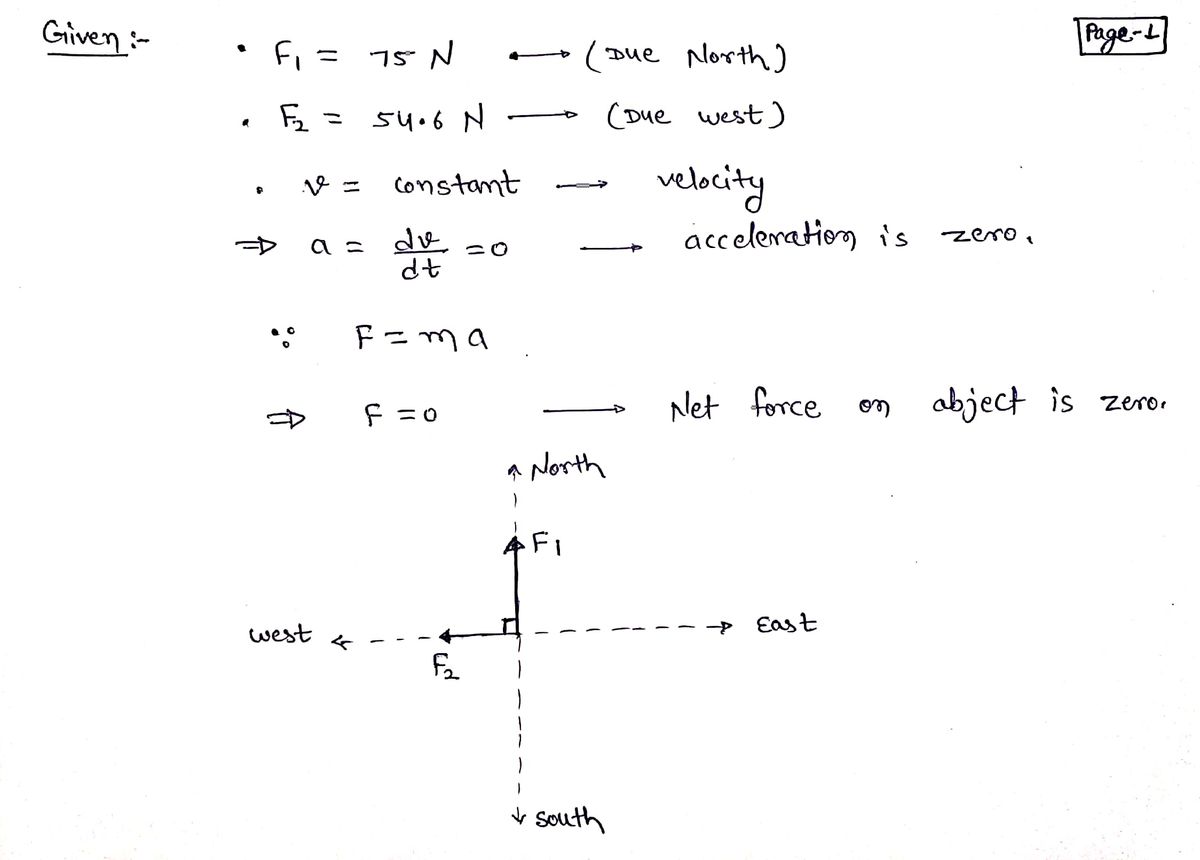 Physics homework question answer, step 1, image 1