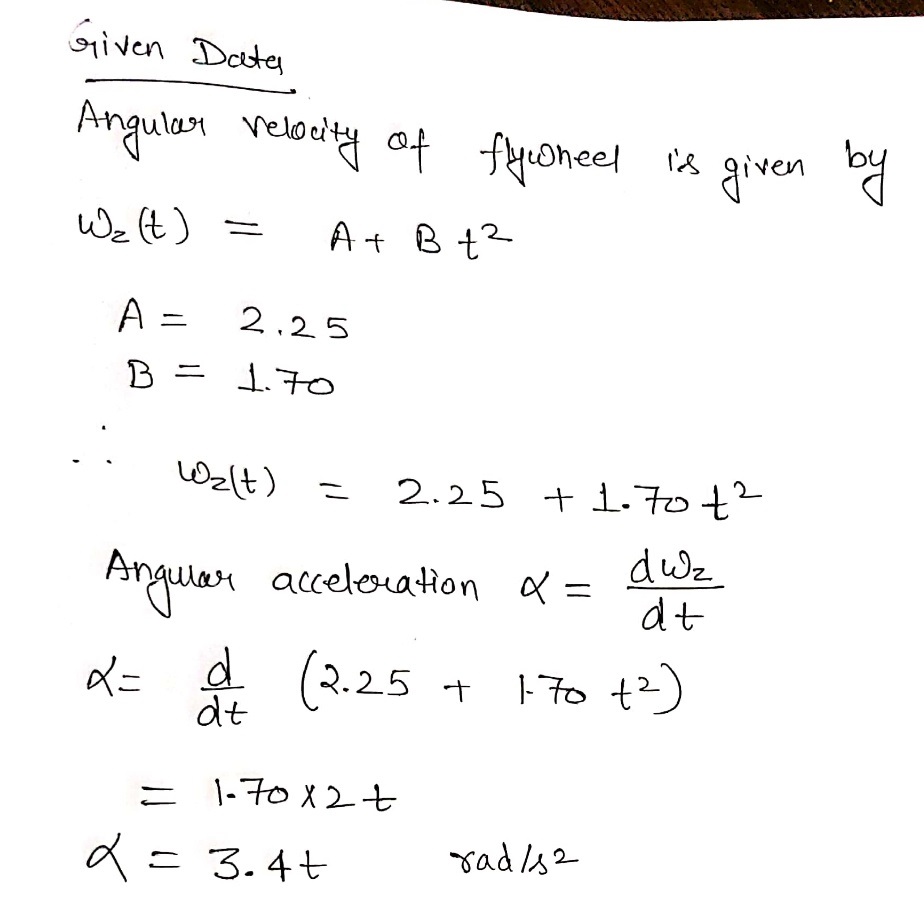 Answered Exercise The Angular Velocity Of A… Bartleby