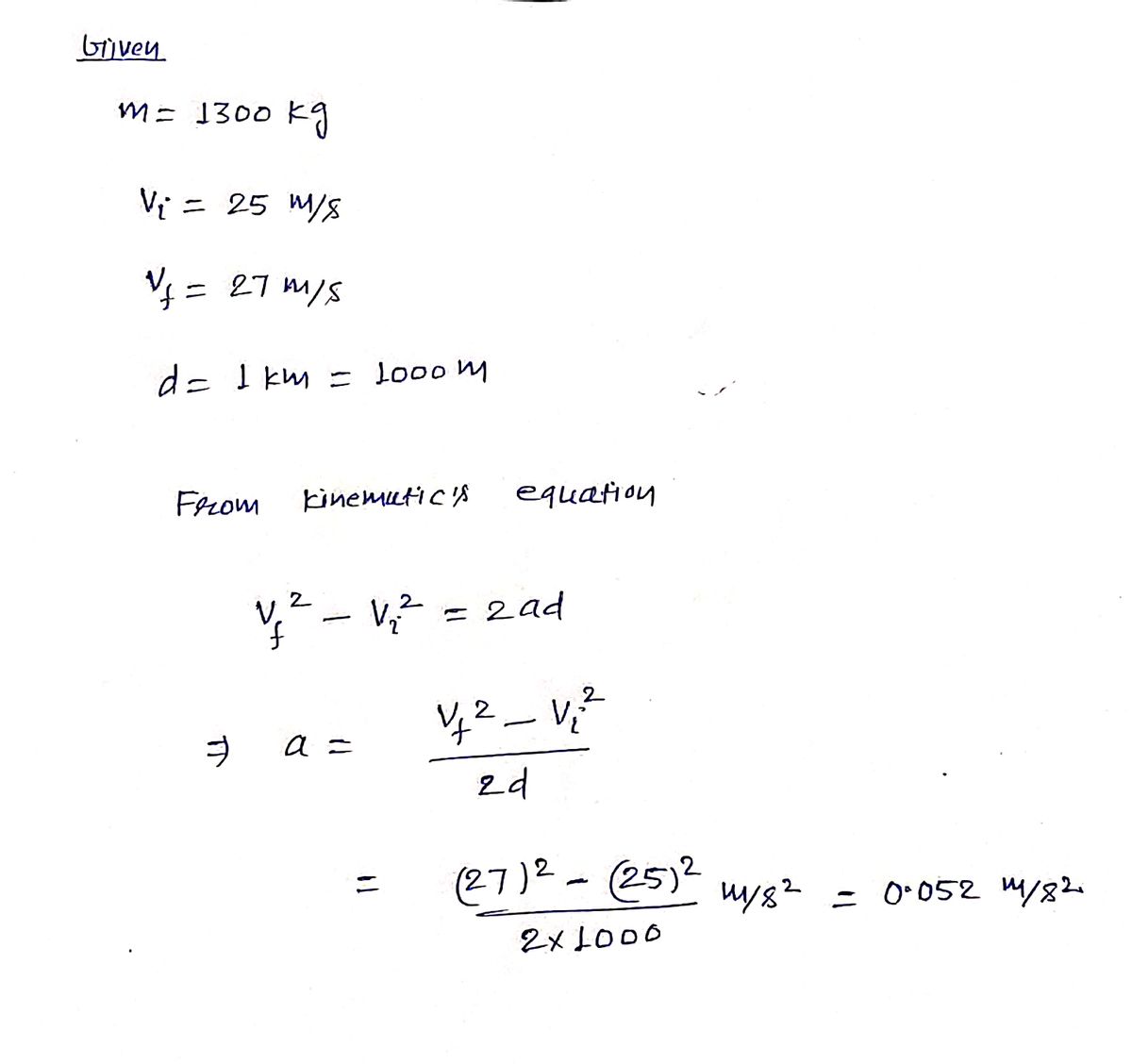 Physics homework question answer, step 1, image 1