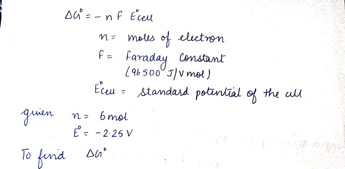 Answered What Is G For A Redox Reaction Where Bartleby