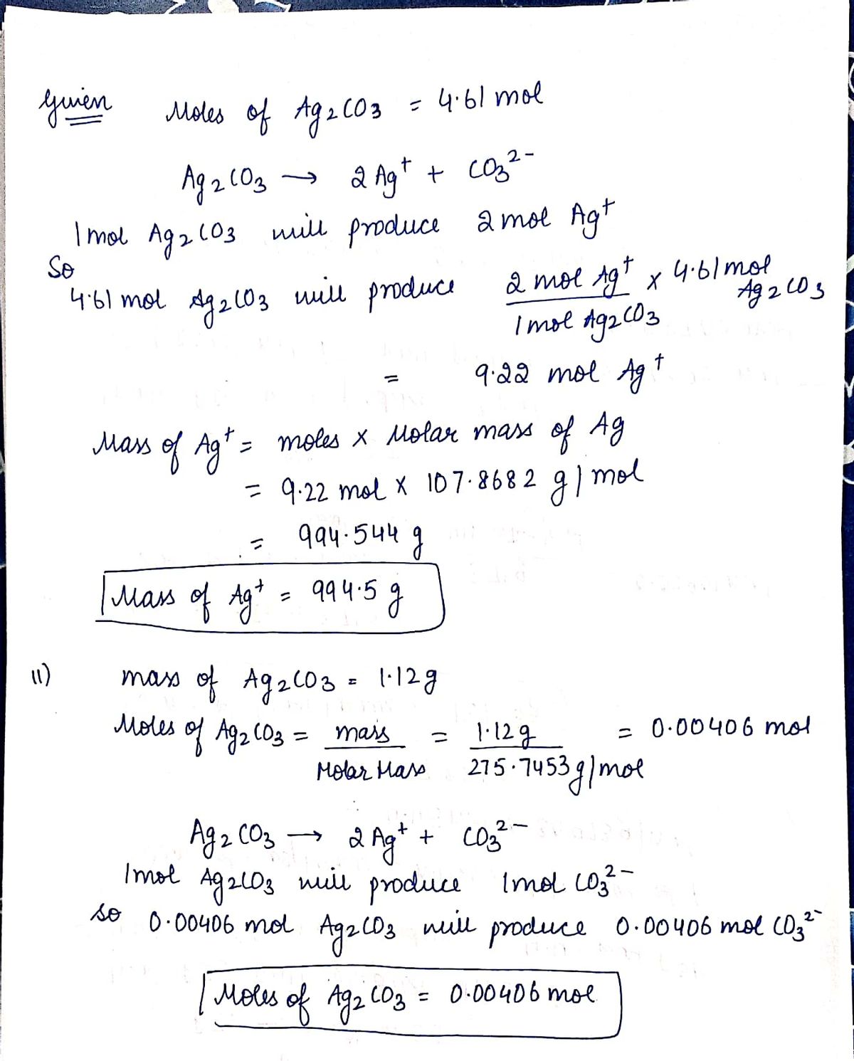 Answered: 1.The formula for silver carbonate is… | bartleby