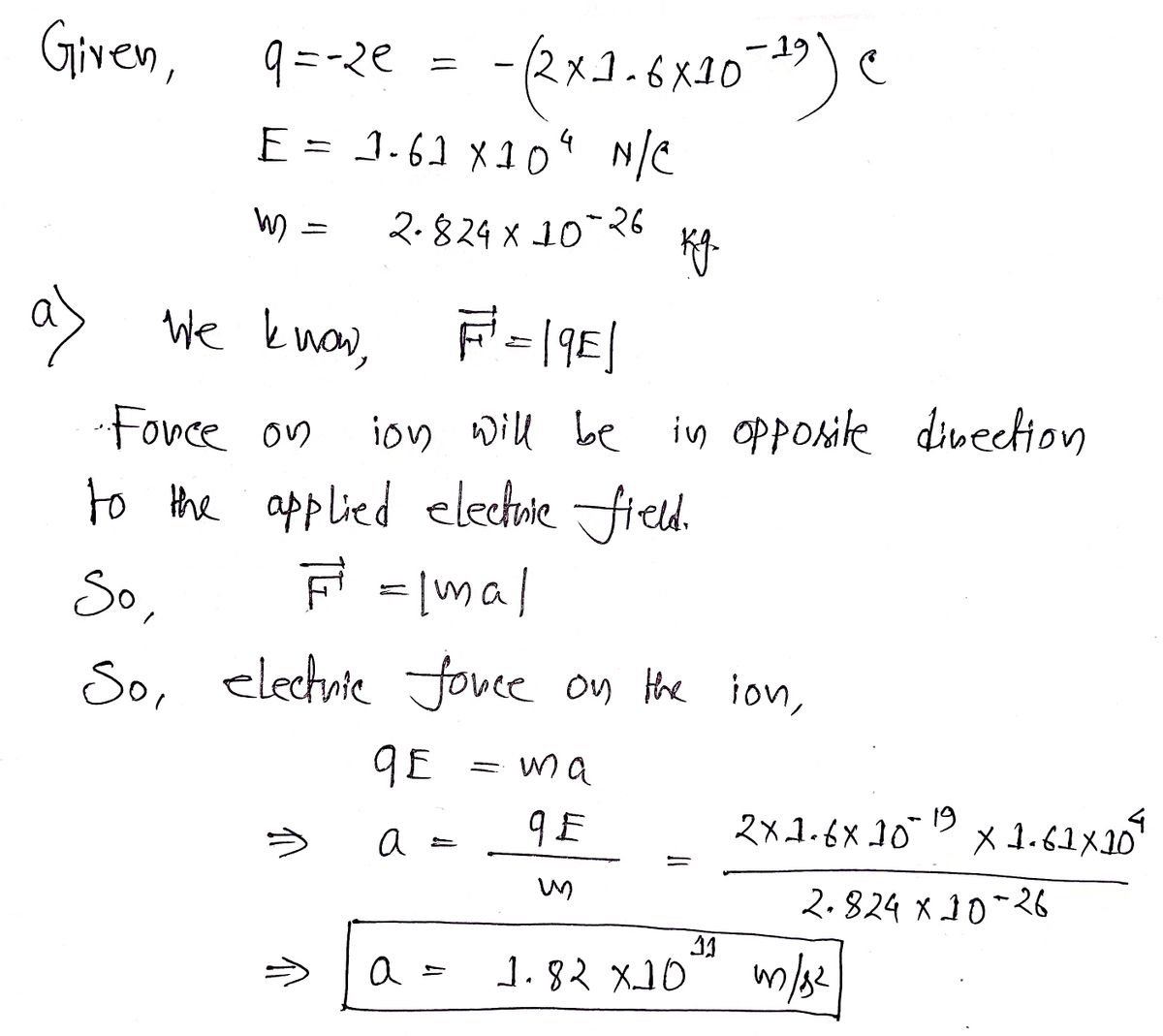 Physics homework question answer, step 1, image 1