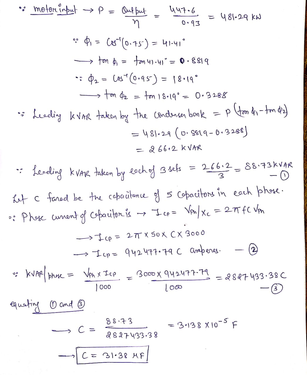 Answered A 3 Phase 50 Hz 3000 V Motor Develops Bartleby