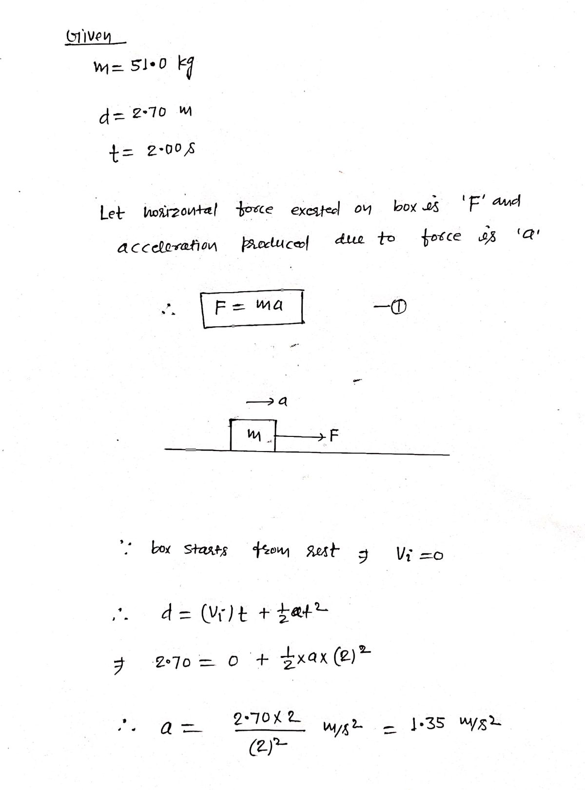 Physics homework question answer, step 1, image 1