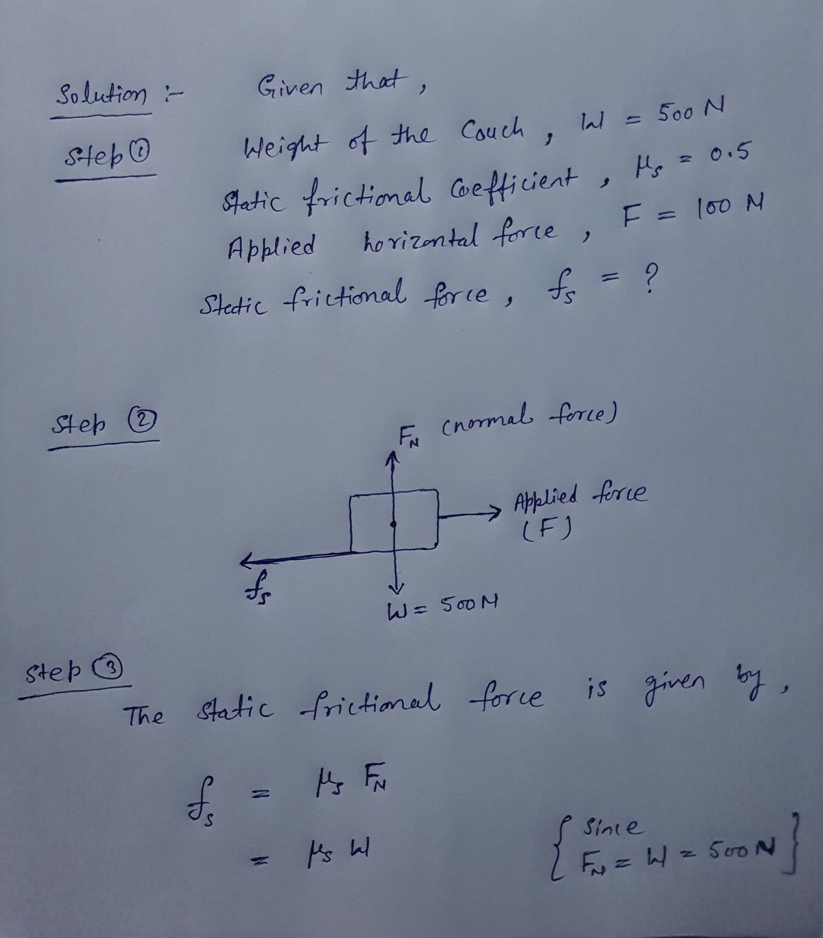 Physics homework question answer, step 1, image 1