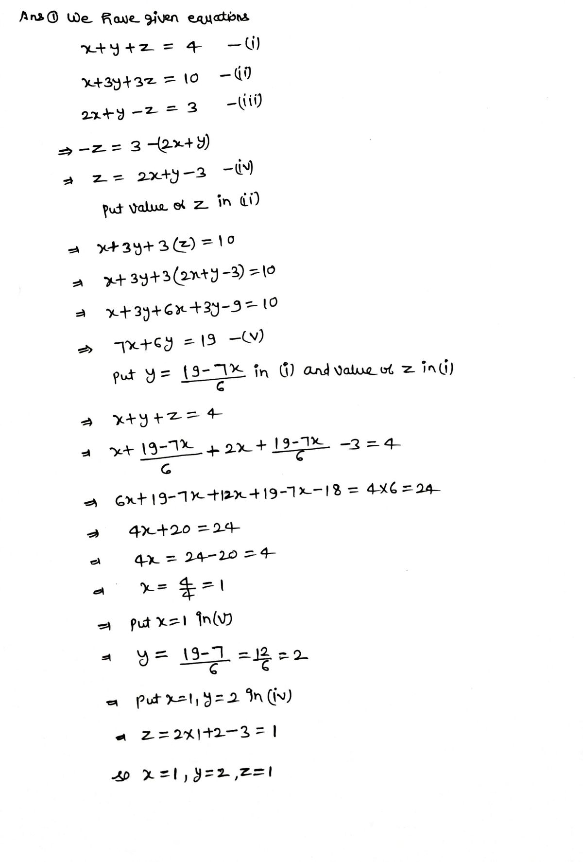 Answered Solve The System Of Equations In 3 Bartleby