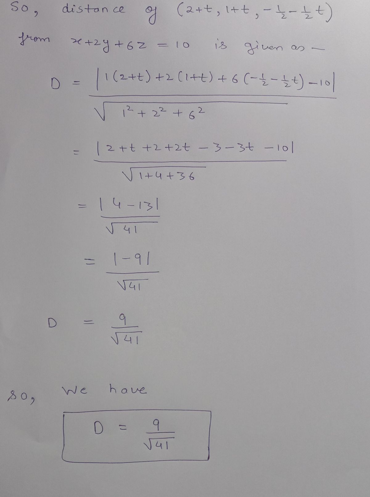 Answered Q Find The Distance From The Line X Bartleby