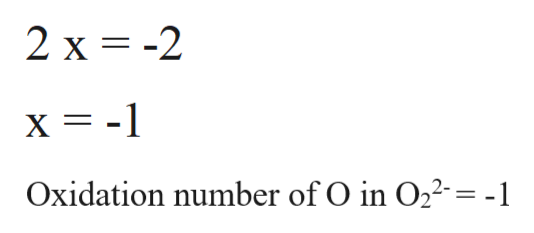 Answered What Is The Oxidation Number Of Oxygen Bartleby