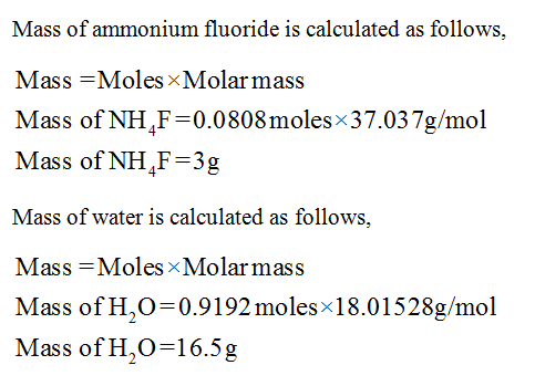 Answered The Mole Fraction Of Ammonium Fluoride Bartleby