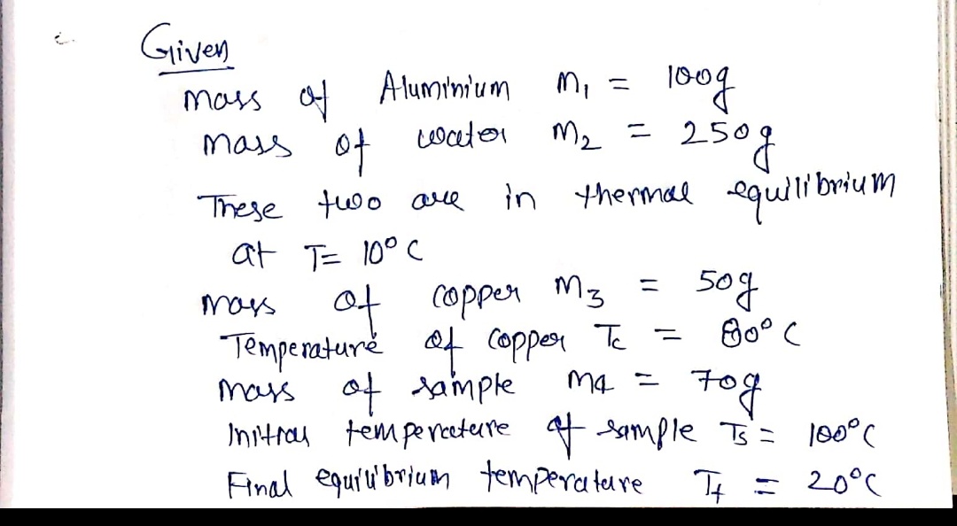 Answered A 100g Aluminium Calorimeter Contains Bartle