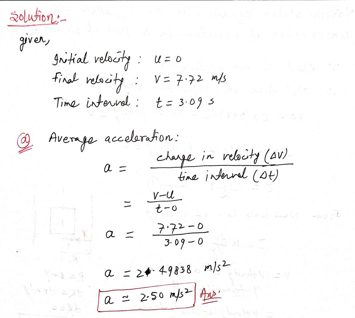 Physics homework question answer, step 1, image 1