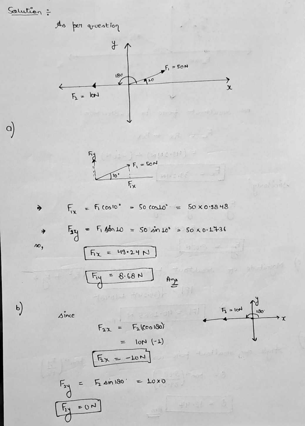 Physics homework question answer, step 1, image 1