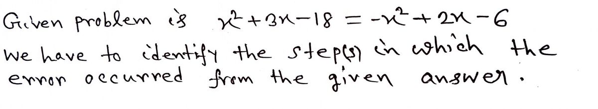 Algebra homework question answer, step 1, image 1