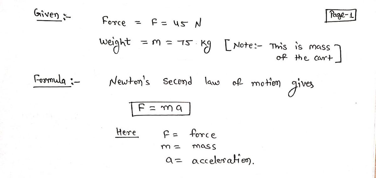 Physics homework question answer, step 1, image 1