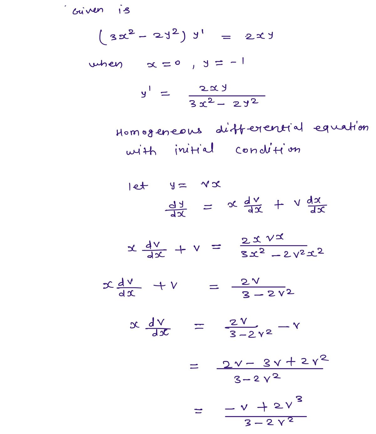 Answered 3x 2y Y 2xy When X 0 Y 1 Bartleby