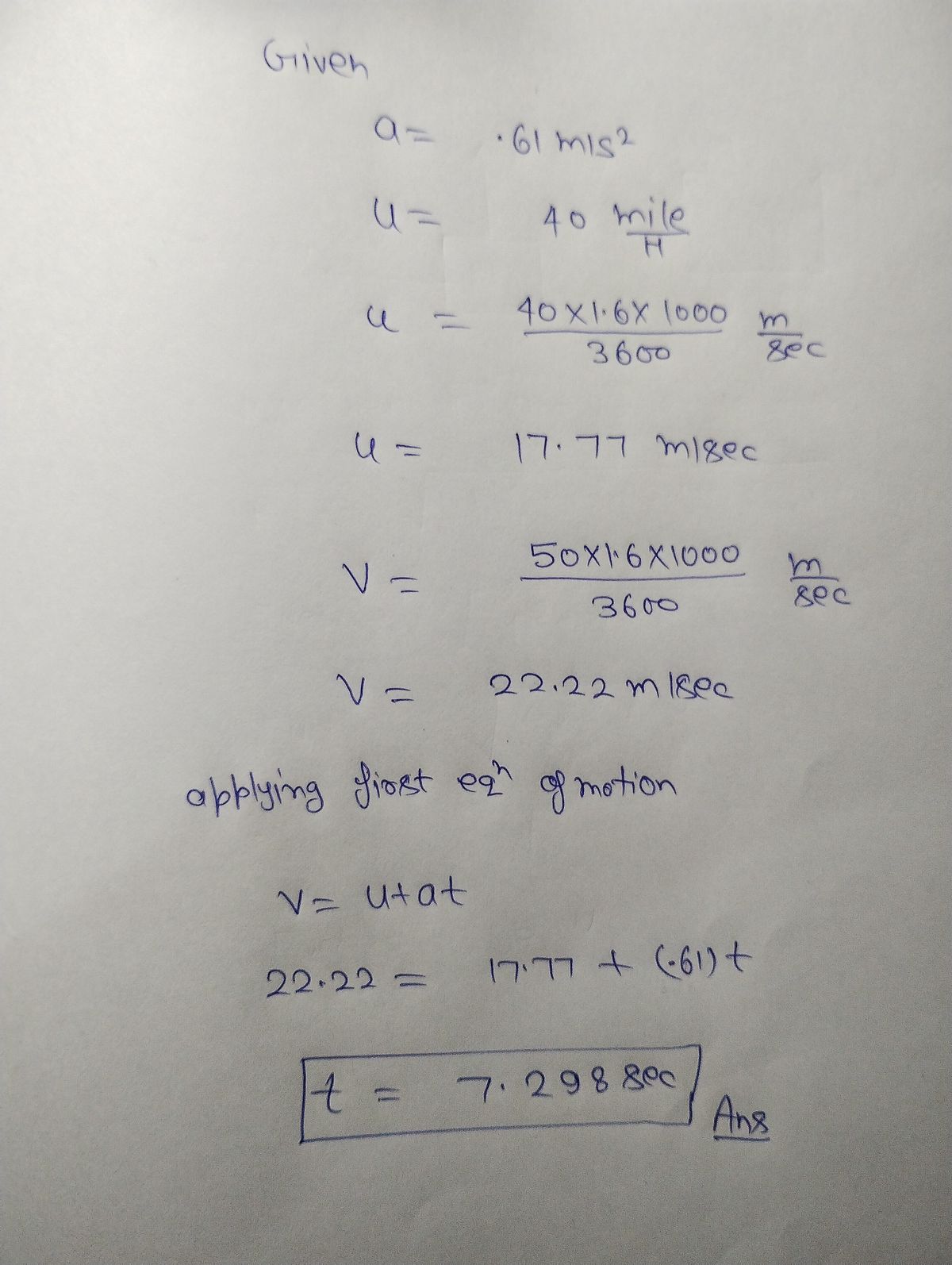 Physics homework question answer, step 1, image 1