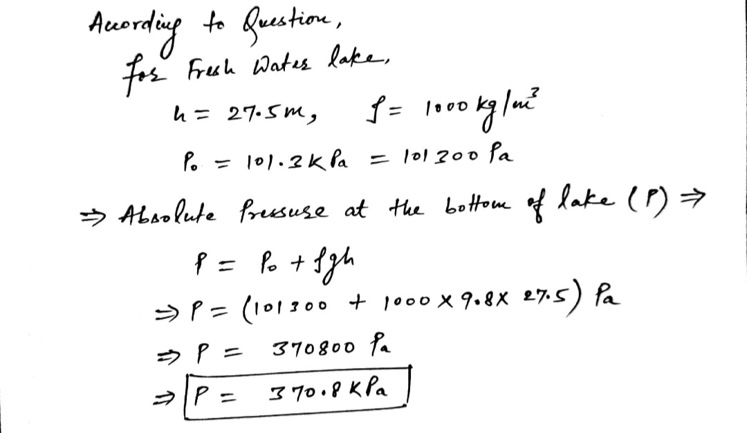 Answered A Calculate The Absolute Pressure At… Bartleby