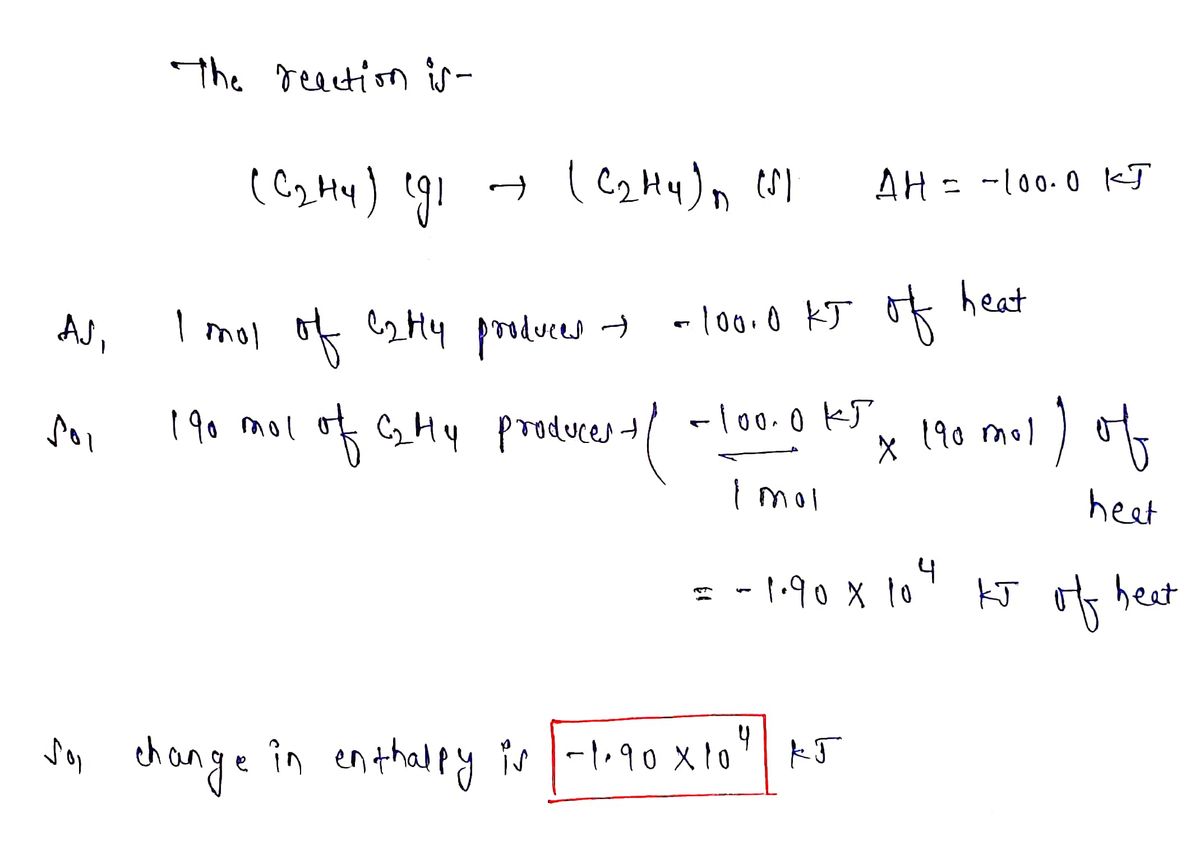 Answered Ethylene C H4 can be polymerized to bartleby