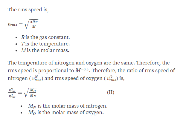 the average speed of oxygen molecules in air is about
