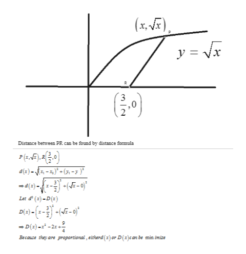 Answered A How Close Does The Curve Y Sqrt X Bartleby