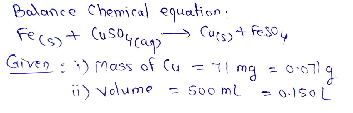 Chemistry homework question answer, step 1, image 1