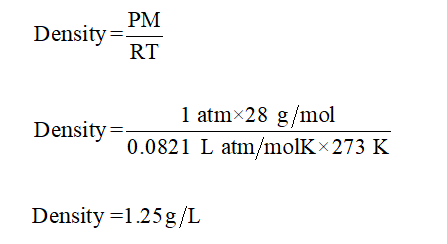 Answered: calculate the density of N2 at STP… | bartleby