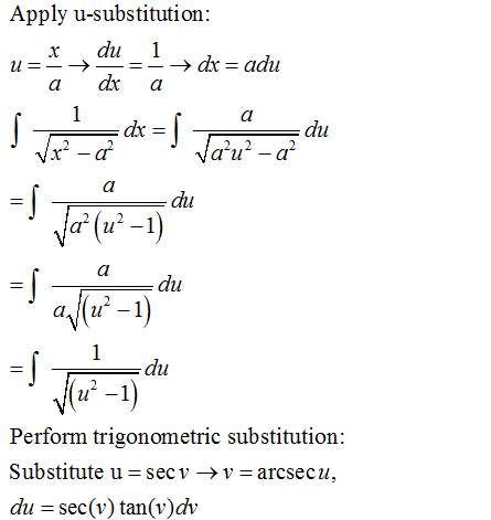 Answered: find integral 1/ sqrt ( x2 - a2 ) dx ,… | bartleby